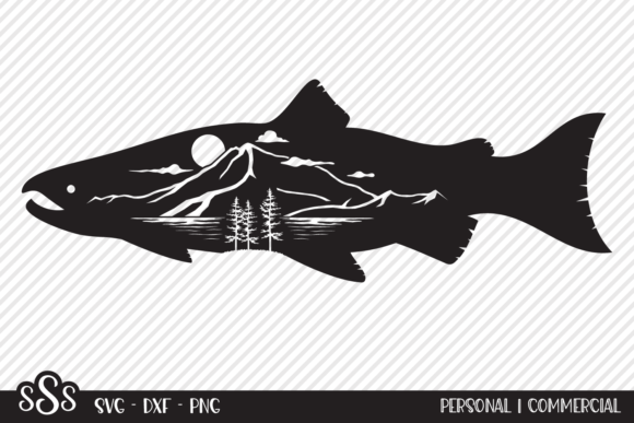 Download Salmon Mountain Scene Design - Mountain scene Collection