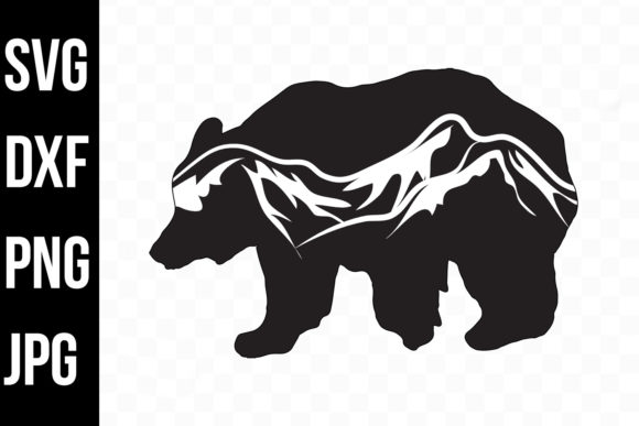 Download Bear Silhouette with Mountain Scene - Mountain scene Collection