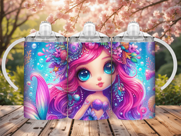 Download Mermaid Hair Sippy Cup Kids Tumbler Wrap - Kids tumbler wrap Collection