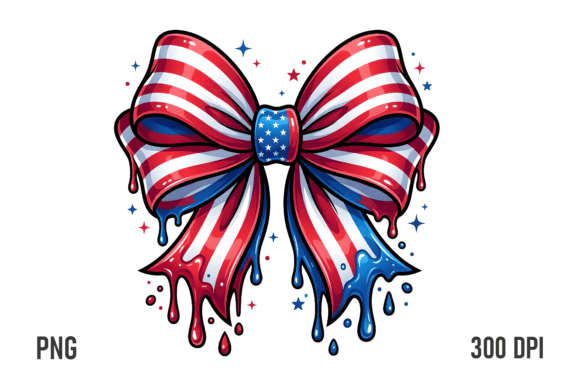 Download Patriotic Drip Bow PNG - Premium Bundle