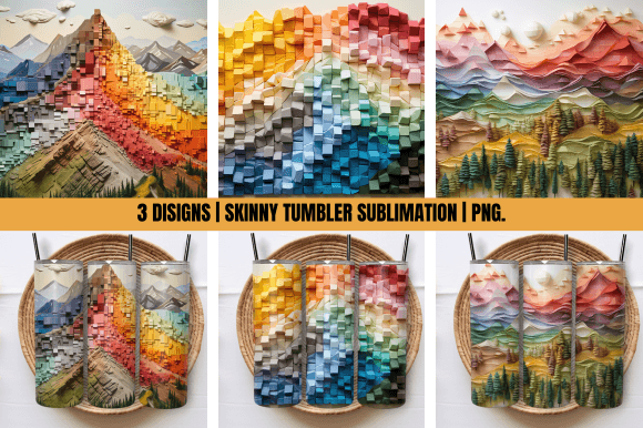 Download 3D Mountain Scene Tumbler Warp - Mountain scene Collection
