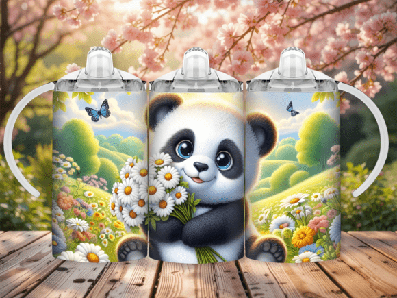 Download Panda Daisy Sippy Cup Kids Tumbler Wrap - Kids tumbler wrap Collection