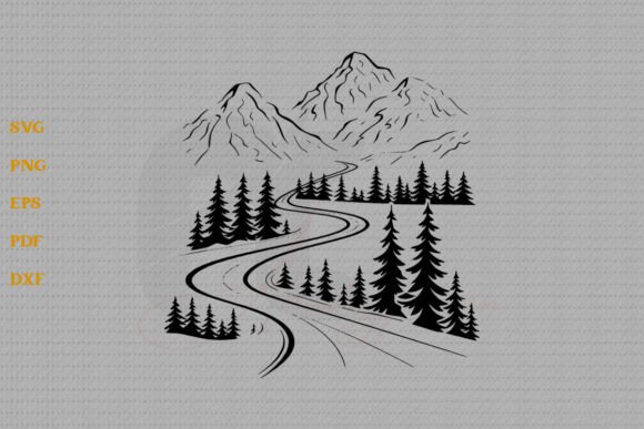 Download Road Mountain Scene SVG Forest Road SVG - Mountain scene Collection