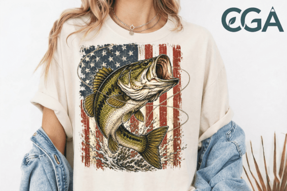 Download Patriotic American Flag Bass Fishing PNG - Fishing png Collection