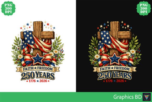 Download Faith Freedom 250 Years PNG Design - Premium Resources